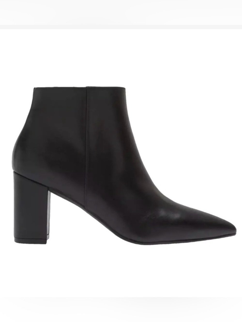 Stuart Weitzman Stuart 75 Zip Bootie - Black Leather Ankle Boots